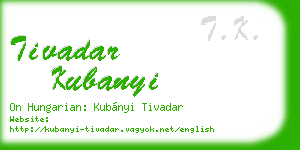 tivadar kubanyi business card